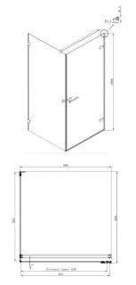 Душевой уголок Ambassador Abner 10011102R 100x100см правый хром/прозрачное